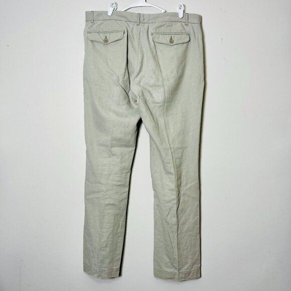 Grayers Clothier Pants Men's 36 Linen Blend Chinos Straight Leg Dress Trousers - Picture 2 of 12
